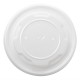 Tapas. Tapas planas compostables Vegware para recipientes de comida caliente 230ml