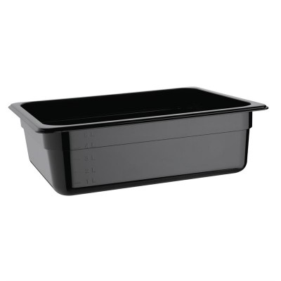 Contenedor Gastronorm policarbonato tamaño medio 100mm negro Vogue