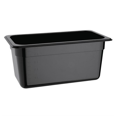 Contenedor Gastronorm policarbonato un tercio 150mm negro Vogue