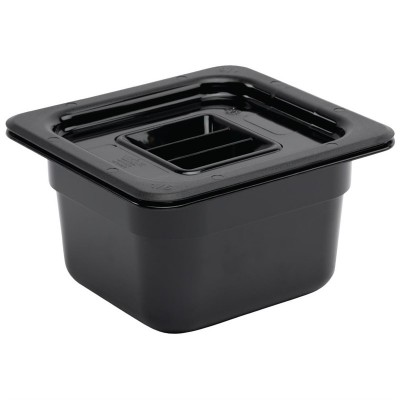 Contenedor Gastronorm policarbonato un sexto 100mm negro Vogue