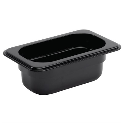 Contenedor Gastronorm policarbonato un noveno 65mm negro Vogue