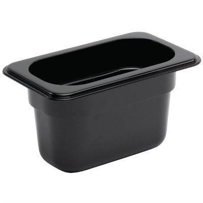 Contenedor Gastronorm policarbonato un noveno 100mm negro Vogue