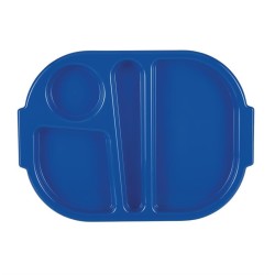 . Bandeja pequeña de policarbonato Kristallon azul con compartimentos 322mm