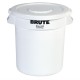 . Contenedor Rubbermaid Brute cilíndrico blanco - 38Ltr