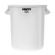 . Contenedor Rubbermaid Brute cilíndrico blanco - 38Ltr