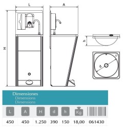 LAVAMANOS REGISTRABLE PORTATIL AUTONOMO FRICOSMOS