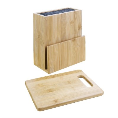 Bloque cuchillero universal de bambú y tabla de corte Vogue