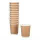 . Vaso doble pared para bebidas calientes papel kraft Fiesta 225ml (Caja 25)