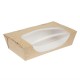 . Envase reciclable para ensalada Colpac papel kraft plegable con ventanilla 1000ml (Caja 200)