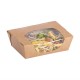 . Envase compostable para ensalada Colpac papel kraft plegable con ventanilla de acetato 825ml