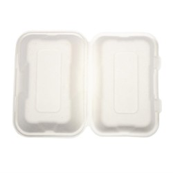 . Envase compostable abatible de bagazo para comida Vegware 228mm