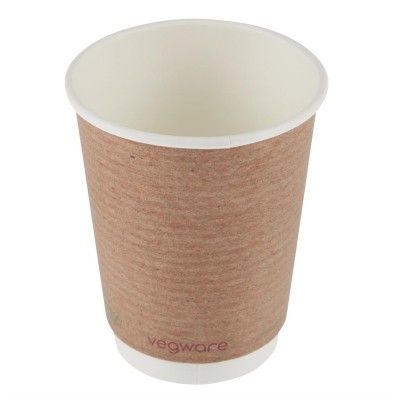 Vaso compostable bebidas calientes Vegware doble pared 340ml (Caja 500)