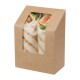 . Caja compostable para wraps Colpac papel kraft plegable con ventanilla de acetato