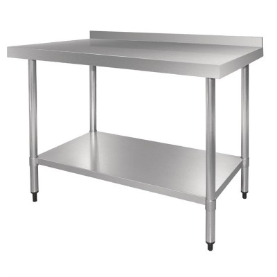 Mesa de acero inoxidable con peto Vogue 1500 x 700mm