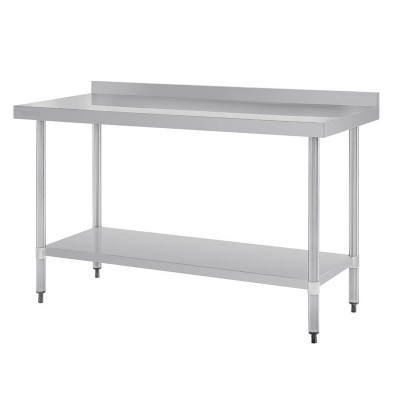 Mesa de acero inoxidable con peto Vogue 1500 x 700mm