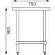 . Mesa de acero inoxidable sin peto Vogue 600 x 700mm