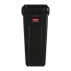 . Contenedor Rubbermaid Slim Jim negro con canales de ventilación 60Ltr