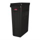 . Contenedor Rubbermaid Slim Jim negro con canales de ventilación 87Ltr