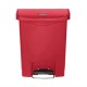 . Cubo residuos Rubbermaid pedal frontal 30L rojo