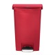 . Cubo residuos Rubbermaid pedal frontal 50L rojo