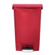 . Cubo residuos Rubbermaid pedal frontal 50L rojo