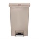 . Cubo residuos Rubbermaid pedal frontal 50L beige