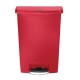 . Cubo residuos Rubbermaid pedal frontal 90L rojo