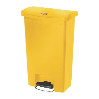 Papelera a pedal Rubbermaid Slim Jim amarilla 50Ltr