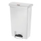 . Papelera a pedal Rubbermaid Slim Jim blanca 50Ltr