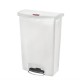 . Papelera a pedal Rubbermaid Slim Jim blanca 90Ltr