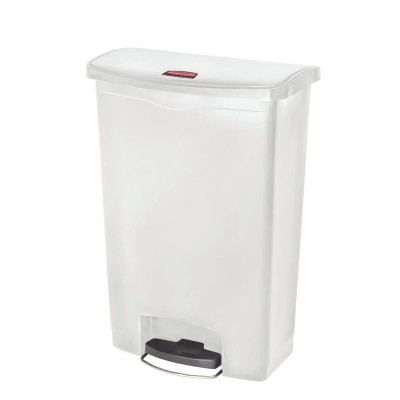 Papelera a pedal Rubbermaid Slim Jim blanca 90Ltr