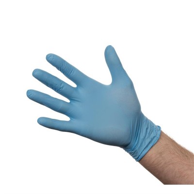 Guantes de nitrilo sin polvo azules S