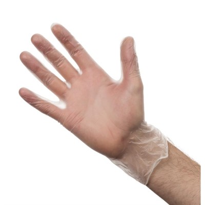 Guantes de vinilo sin polvo Vogue transparentes L