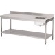 Mesa acero inoxidable Gastro M con fregadero y peto 2000(An)x700(F)x850(Al)mm