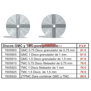 Disco granulador gmc1