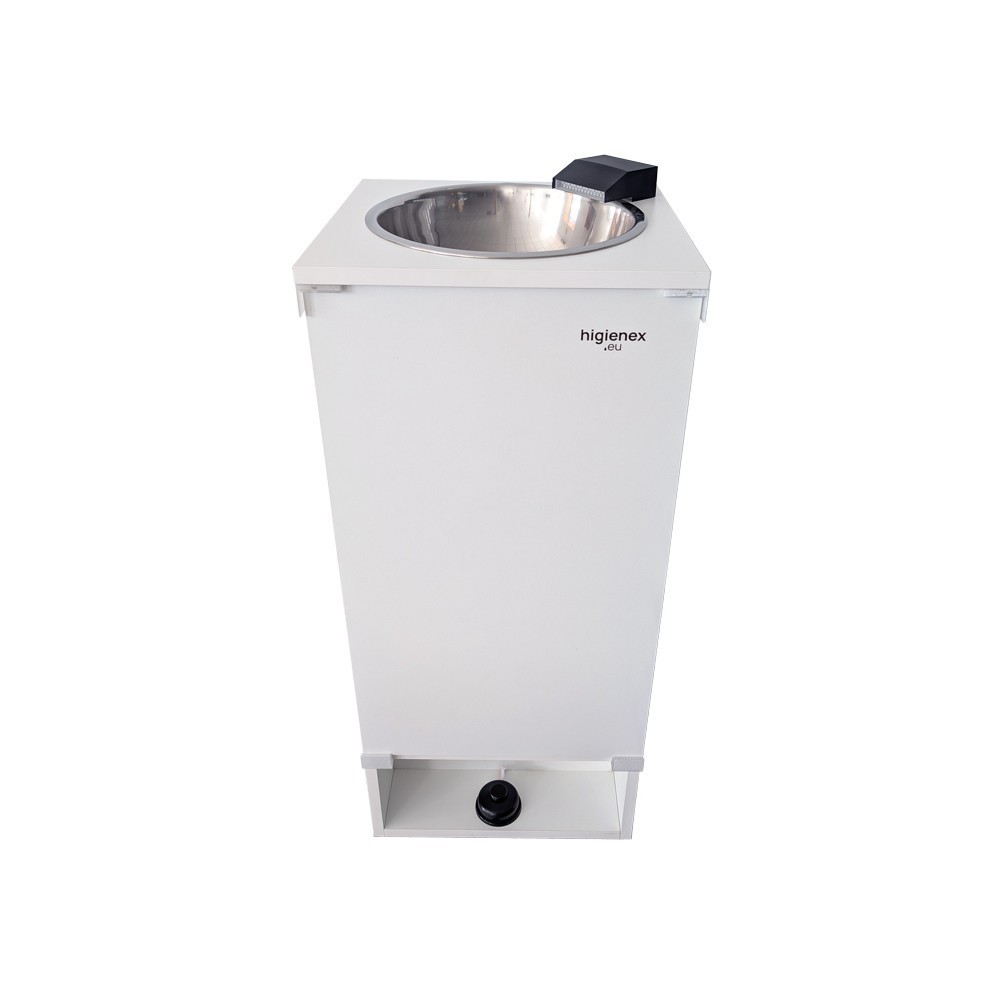 Lavamanos autónomo portátil Higienex. Grifo "Clic Cascada negro". Eléctrico