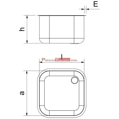 Fregadero para soldar a mesa de 400x400x250 mm.