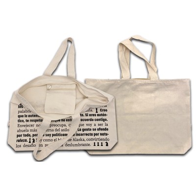 bolsa tote bag con cremallera