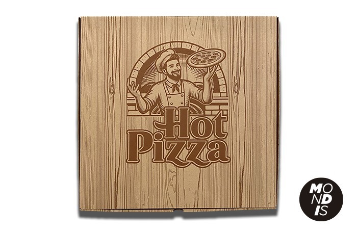 Caja pizza imitación madera 40x40x4 cm