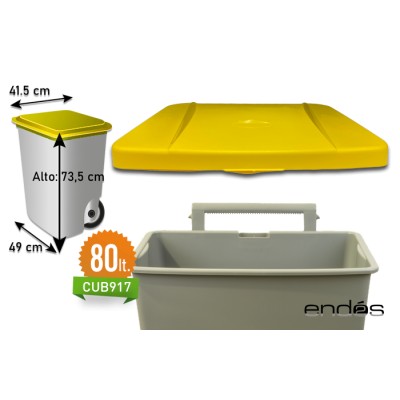 Tapa amarilla para cubo 80 l. Ref. CUB917