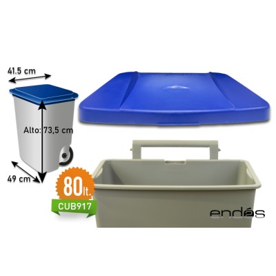 Tapa azul para cubo 80 l. Ref.CUB917
