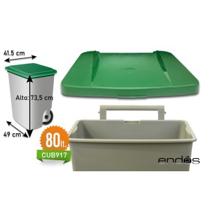 Tapa verde para cubo 80 l. Ref.CUB917