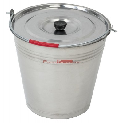 Cubo de acero inoxidable con tapa 15 litros serie GO