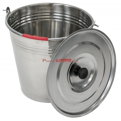 Cubo de acero inoxidable con tapa 15 litros serie GO