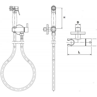 Ducha higiénica con llave de paso
