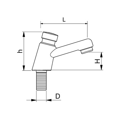 Grifo temporizado para lavabo de un agua 1/2.
