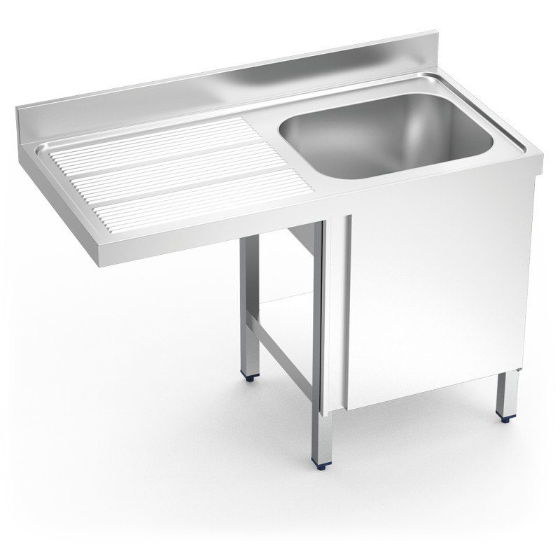 Fregadero para lavavajillas con puerta 1 cubeta escurridor izquierda 1200x600 mm