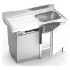 Fregadero para lavavajillas con puerta 1 cubeta escurridor izquierda 1200x600 mm