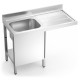 Fregadero para lavavajillas con puerta 1 cubeta escurridor derecha 1200x600 mm