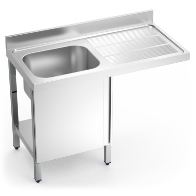 Fregadero para lavavajillas con puerta 1 cubeta escurridor derecha 1200x600 mm